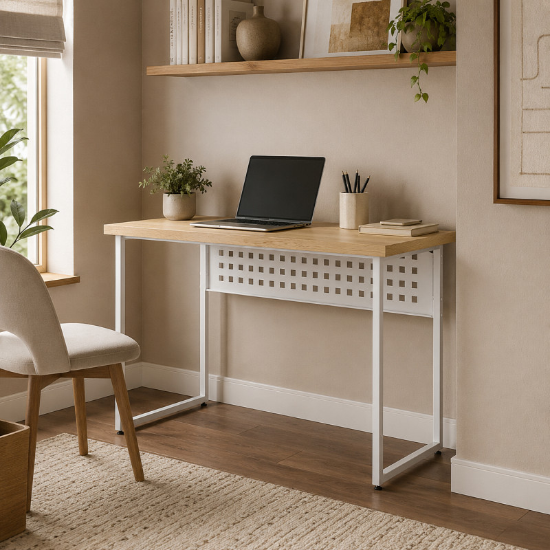 Стіл письмовий Майк Ferrum-decor 75x100x60 Білий метал ДСП Дуб Кремона Торро 32 мм (FRD-108337)