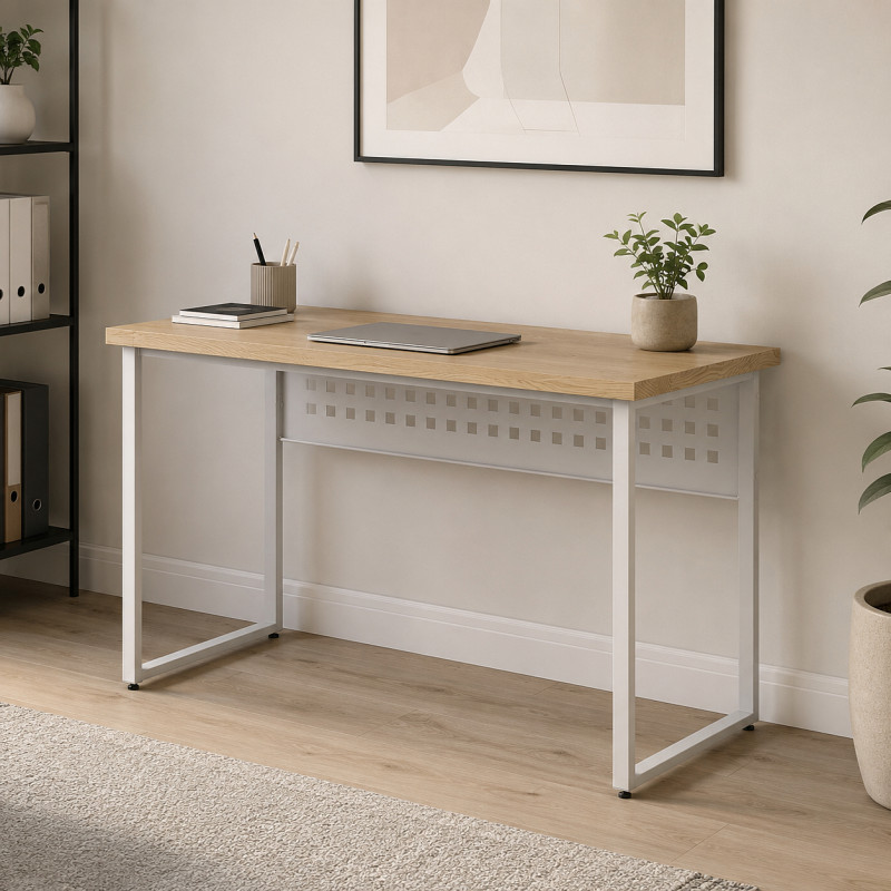 Стіл письмовий Майк Ferrum-decor 75x100x60 Білий метал ДСП Дуб Кремона Торро 32 мм (FRD-108337)