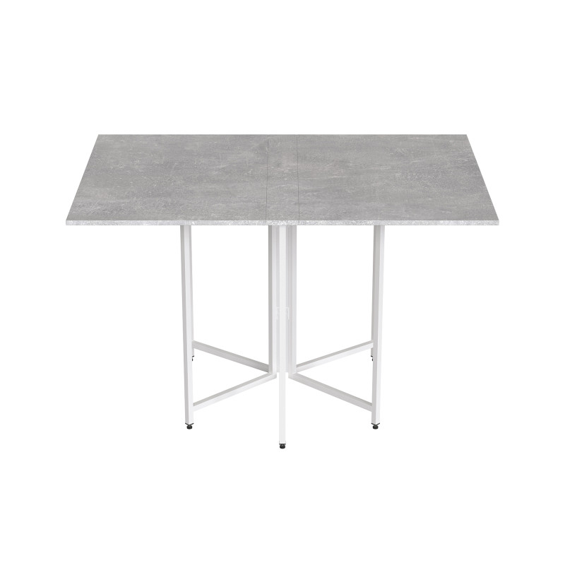 Розкладний стіл-трансформер книжка Моріс 3 Ferrum-decor 75x130x90 Білий метал ДСП Бетон 16 мм (FRD-107417)
