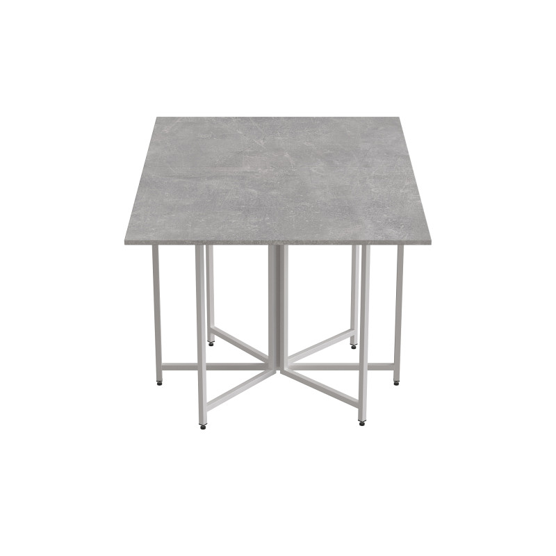 Розкладний стіл-трансформер книжка Моріс 3 Ferrum-decor 75x130x90 Білий метал ДСП Бетон 16 мм (FRD-107417)