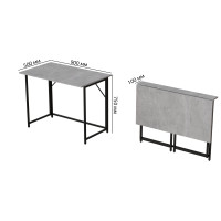 Стіл розкладний Морис 900 Ferrum-decor 750x900x500 Чорний метал ДСП Бетон 16 мм (FRD-107317)
