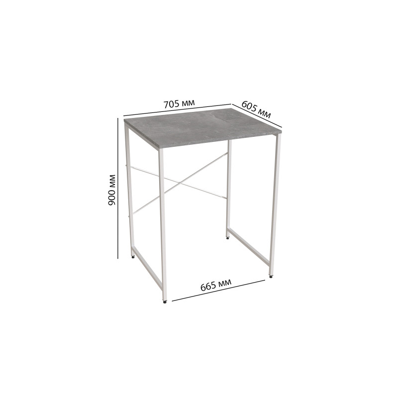 Стелаж-полиця Бафрум 401 Ferrum-decor для пральної машини 90x70,5x60,5 Білий метал ДСП Бетон 16 мм (FRD-107357)