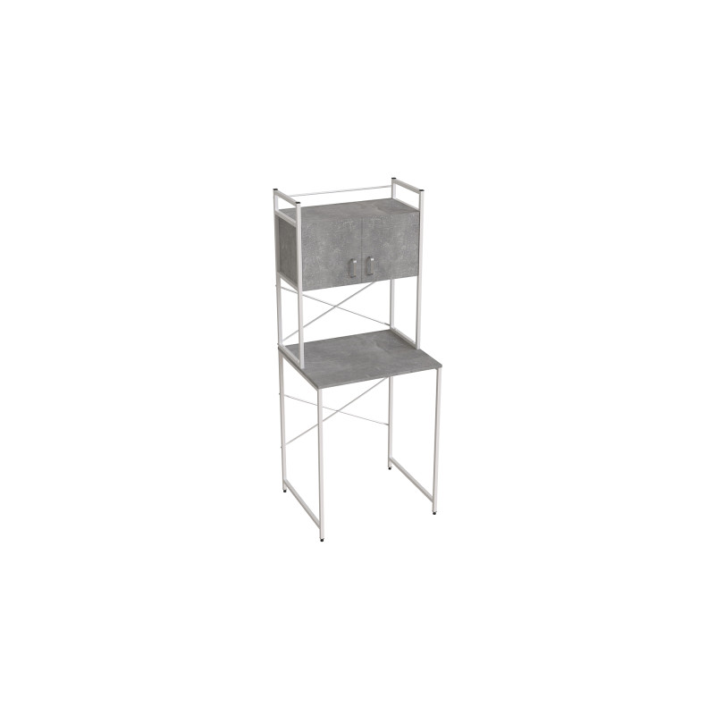 Стелаж-полиця Бафрум 404 Ferrum-decor для пральної машини 178x70,5x60,5 Білий метал ДСП Бетон 16 мм (FRD-107387)
