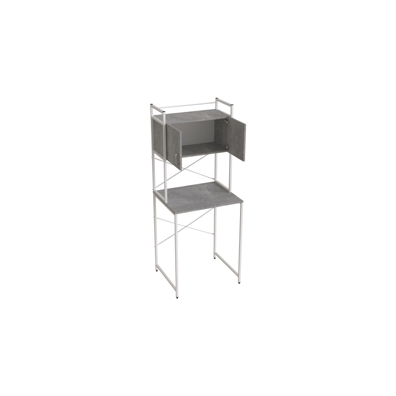 Стелаж-полиця Бафрум 404 Ferrum-decor для пральної машини 178x70,5x60,5 Білий метал ДСП Бетон 16 мм (FRD-107387)