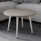 Журнальний круглий стіл OPTIMA 2 ніжки конусні Ferrum-decor 450x670x670 Білий метал ДСП Дуб Кремона Канолло 16 мм (FRD-107547)