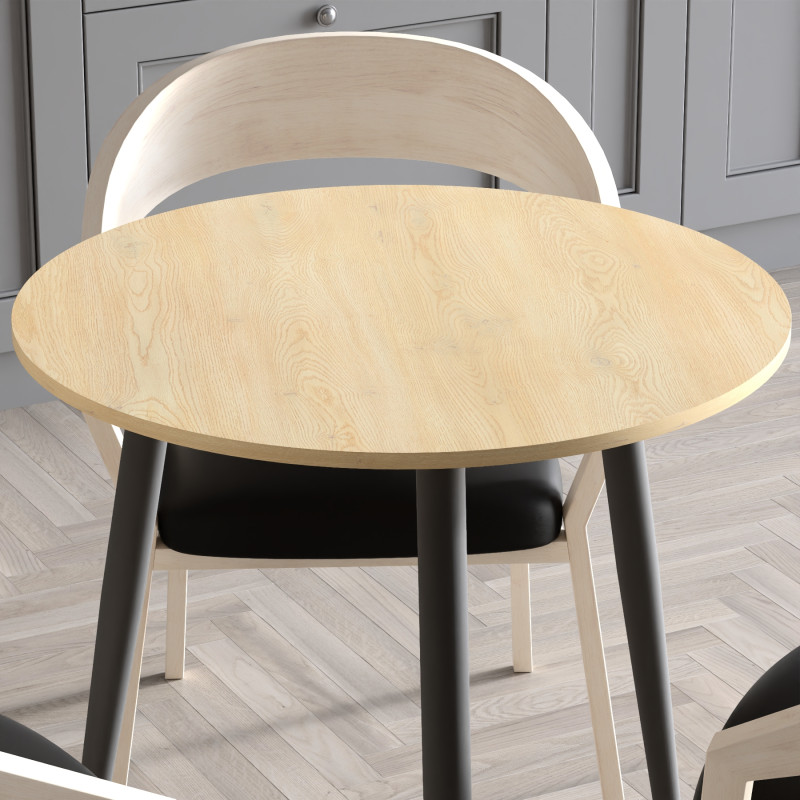 Круглий стіл OPTIMA 3 ніжки конусні Ferrum-decor 750x670x670 Чорний метал ДСП Дуб Кремона Торро 16 мм (FRD-107557)