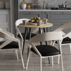 Круглий стіл OPTIMA 4 ніжки конусні Ferrum-decor 750x670x670 Чорний метал ДСП Дуб Кремона Торро 16 мм (FRD-107567)