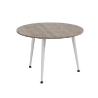 Журнальний круглий стіл OPTIMA 1 ніжки конусні Ferrum-decor 450x670x670 Білий метал Дуб Кремона Канолло 16 мм (FRD-107537)