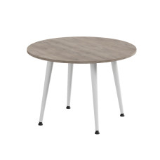 Журнальний круглий стіл OPTIMA 2 ніжки конусні Ferrum-decor 450x670x670 Білий метал ДСП Дуб Кремона Канолло 16 мм (FRD-107547)