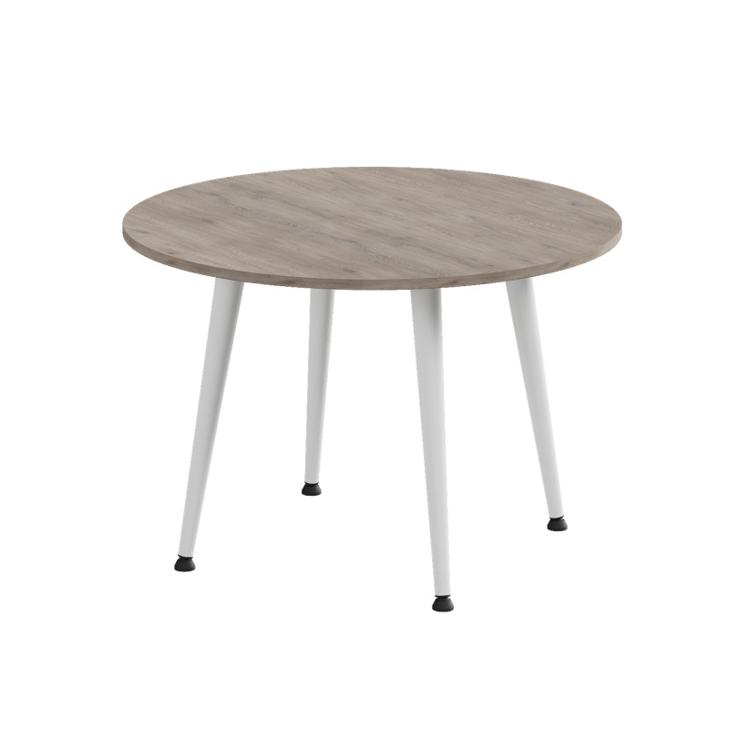Журнальний круглий стіл OPTIMA 2 ніжки конусні Ferrum-decor 450x670x670 Білий метал ДСП Дуб Кремона Канолло 16 мм (FRD-107547)