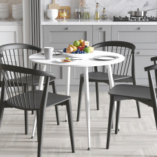 Круглий стіл OPTIMA 5 ніжки конусні Ferrum-decor 750x900x900 Білий метал ДСП Білий 16 мм (FRD-107487)