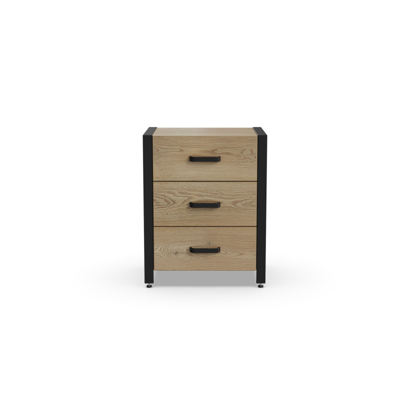 Тумба універсальна Ferrum-decor Вів'єн 3 50x41x40 чорний ДСП Дуб Кремона Торро 16 мм (FRD-107747)