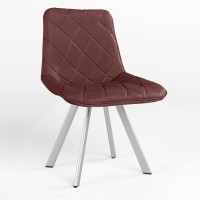 Обідній стілець Новий Стиль NICOLE 4L ALU (BOX-1) SQR ECO-28 (Бордовий) (NWS-121768)
