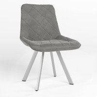 Обеденный стул Новый Стиль NICOLE 4L ALU (BOX-1) SQR PUMA-03 (Светло-серый) (NWS-121778)