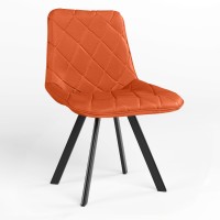 Обідній стілець Новий Стиль NICOLE 4L BLACK (BOX-1) SQR ECO-72 (Помаранчевий) (NWS-121798)