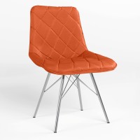 Обідній стілець Новий Стиль NICOLE 4LX CHROME (BOX-1) SQR ECO-72 (Помаранчевий) (NWS-121668)