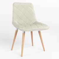 Обеденный стул Новый Стиль NICOLE WOOD ALU (BOX-1) SQR ECO-50 (Белый) (NWS-121958)
