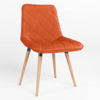 Обеденный стул Новый Стиль NICOLE WOOD BLACK (BOX-1) SQR ECO-72 (Оранжевый) (NWS-121978)