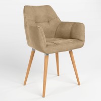 Обеденный стул Новый Стиль DASTER WOOD ALU (BOX-1) LN PUMA-01 (Бежевый) (NWS-121231)