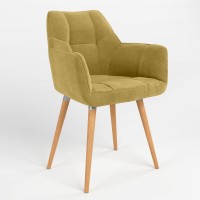 Обеденный стул Новый Стиль DASTER WOOD ALU (BOX-1) LN SORO-40 (Желто-горчичный) (NWS-121241)