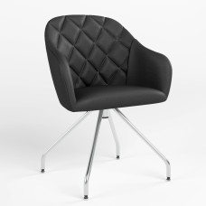 Обідній стілець Новий Стиль WESTER 4S CHROME ECO-30 (Чорний) (NWS-123002)