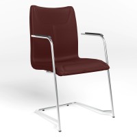 Стілець офісний Новий Стиль DESILVA ARM CHROME (BOX-2) ECO-28 (Бордовий) (NWS-127396)