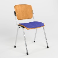 Стул офисный Новый Стиль ERA WOOD CHROME PLUS COMBI C-6 (Синий) M (NWS-127526)
