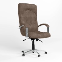 Крісло офісне поворотне Новий Стиль GERMES STEEL CHROME (ANYFIX) Micro-B (Коричневий) (NWS-126079)