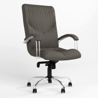 Кресло офисное поворотное Новый Стиль GERMES STEEL CHROME LB (COMFORT) ECO-70 (Серый) (NWS-126099)