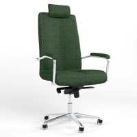 Кресло офисное поворотное Новый Стиль GRAND HR STEEL CHROME MPD AL68 C-32 (Зеленый) (NWS-126199)