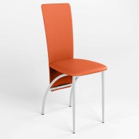 Обідній стілець Новий Стиль AMELY CHROME (BOX-4) ECO-72 (Помаранчевий) (NWS-121042)
