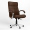 Крісло офісне поворотне Новий Стиль ORION STEEL LB CHROME (ANYFIX) Micro-B (Коричневий) (NWS-126654)