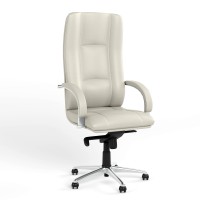Крісло офісне поворотне Новий Стиль STAR STEEL CHROME ECO-50 (Білий) (NWS-126794)