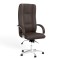Крісло офісне поворотне Новий Стиль STAR STEEL CHROME TILT AL68 ECO-31 (Темно-коричневий) (NWS-126774)