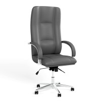 Крісло офісне поворотне Новий Стиль STAR STEEL CHROME TILT AL68 LE-N (Сірий) (NWS-126854)