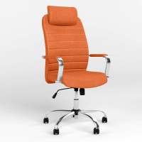 Кресло руководителя с подголовником Новый Стиль BRUNO HR (COMFORT+TILT) ZT-02 (Оранжевый) (NWS-125346)