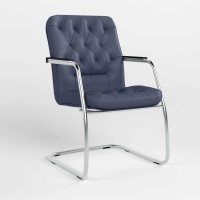 Конференційне крісло Новий Стиль CHESTER STEEL CF LB CHROME ECO-22 (Синій) (NWS-125586)