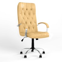 Кресло руководителя поворотное Новый Стиль CUBA STEEL CHROME TILT CHR68 ECO-01 (Бежевый) (NWS-125456)