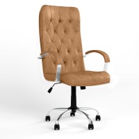 Крісло керівника поворотне Новий Стиль CUBA STEEL CHROME TILT CHR68 ECO-13 (Коричневий) (NWS-125466)