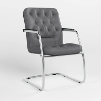 Крісло керівника поворотне Новий Стиль CHESTER STEEL CHROME CF LB LE-N (Сірий) (NWS-125597)