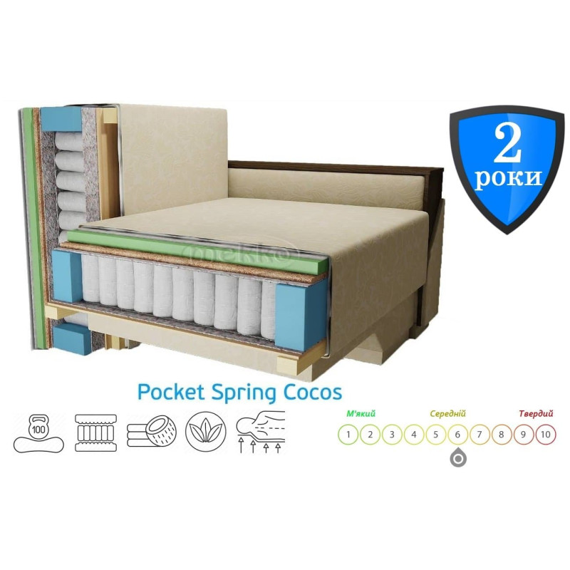 Диван ортопедичний поворотний Мекко Mercury 3000*2150 Pocket Spring Cocos III категорія Austin 17 Silver (MEK-161099)