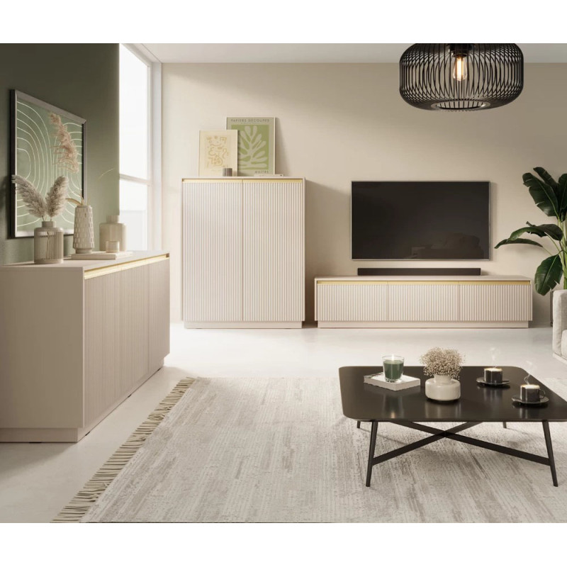 Комод високий Perfect Home Royal KW104 2D 127x103,5x39 Бежевий (PFH-091287)