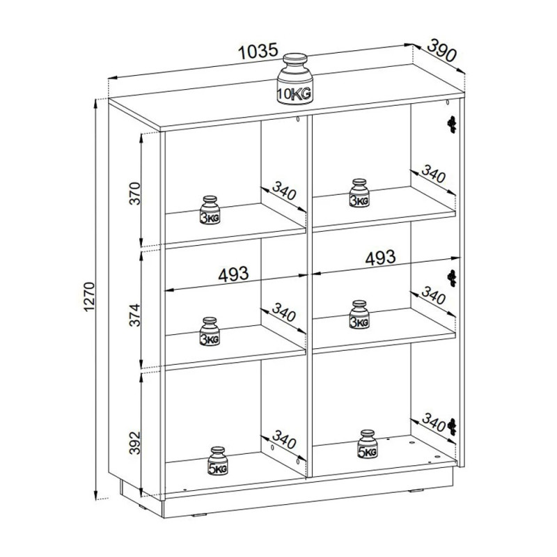Комод високий Perfect Home Royal KW104 2D 127x103,5x39 Бежевий (PFH-091287)