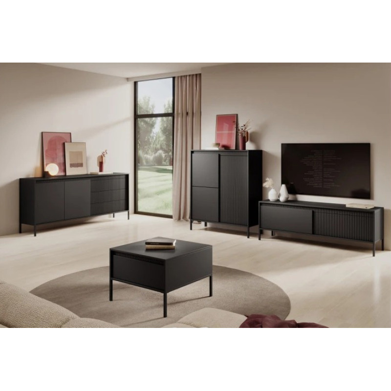 Журнальний стіл з телескопічними напрямними Perfect Home Senso 68 68х68х48,4 Чорний (PFH-091139)