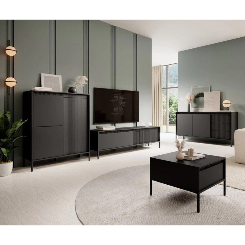 Журнальний стіл з телескопічними напрямними Perfect Home Senso 68 68х68х48,4 Чорний (PFH-091139)