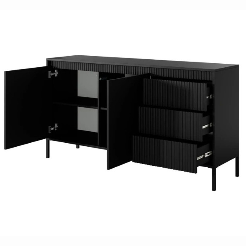 Комод з телескопічними напрямними Perfect Home Senso 2D3S/153 153,5x81,4x39,5 Чорний (PFH-091135)