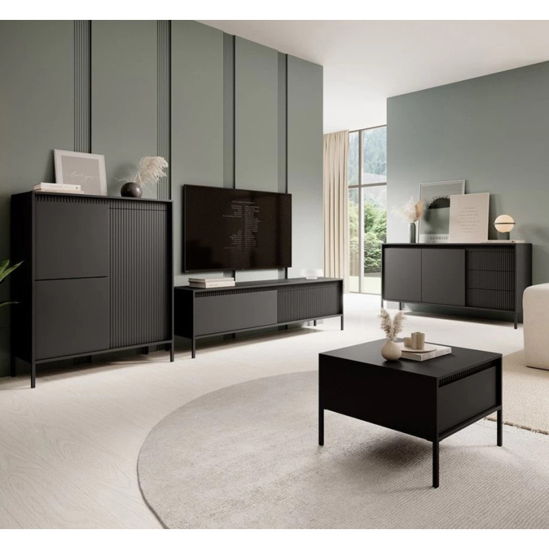 Комод з телескопічними напрямними Perfect Home Senso 2D3S/153 153,5x81,4x39,5 Чорний (PFH-091135)