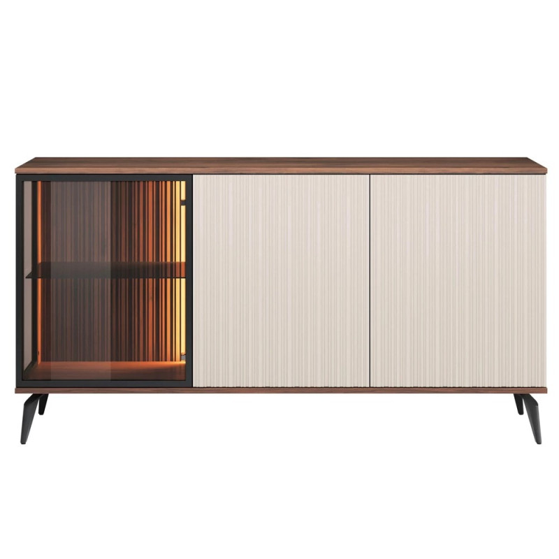 Комод з підсвіткою Perfect Home Vici K154 3D 154x80x39 Горіх/Кашемір (PFH-091276)