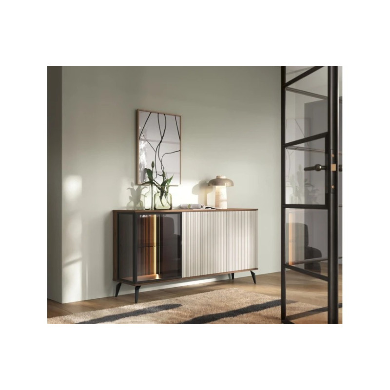 Комод з підсвіткою Perfect Home Vici K154 3D 154x80x39 Горіх/Кашемір (PFH-091276)