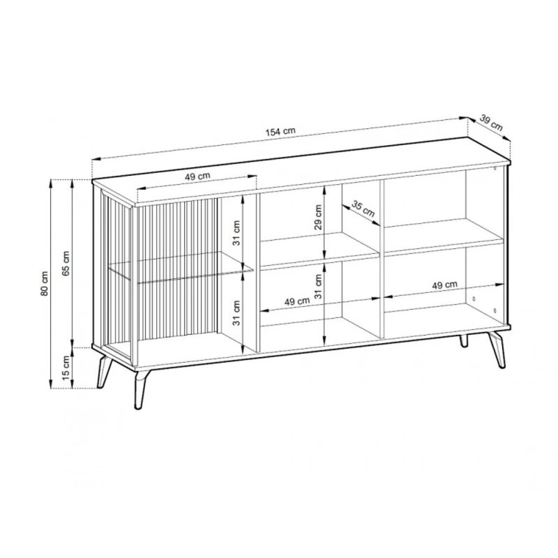Комод з підсвіткою Perfect Home Vici K154 3D 154x80x39 Горіх/Кашемір (PFH-091276)